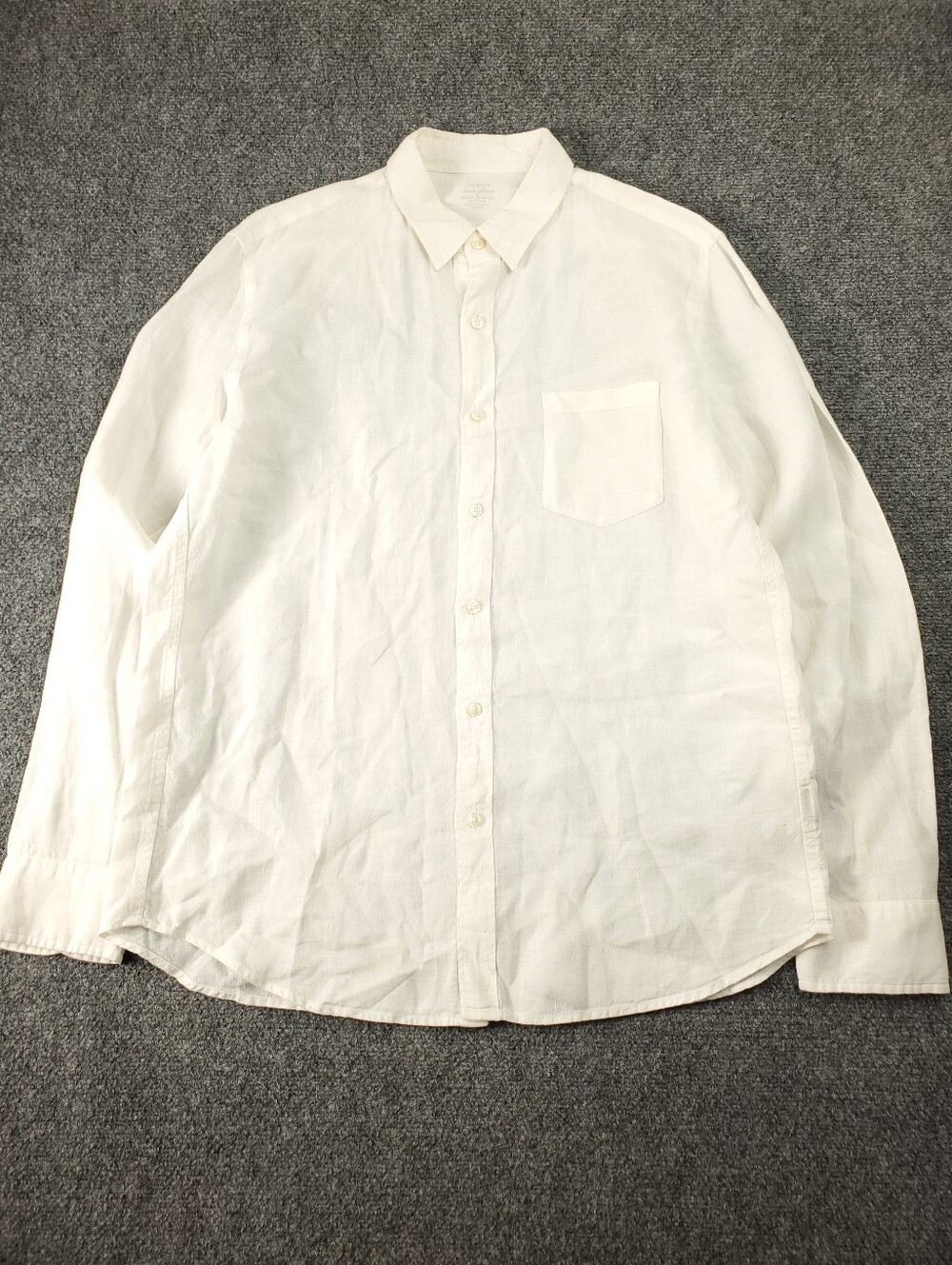 J Crew Baird McNutt Irish Linen Shirt Large White Button Up Lightweight Summer - Picture 2 of 12